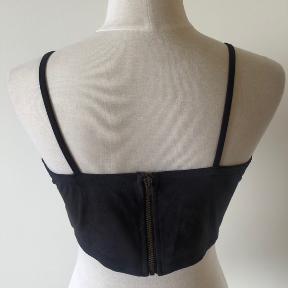 3/$30✨ Super Soft Strappy Black Crop Top - Picture 3 of 6